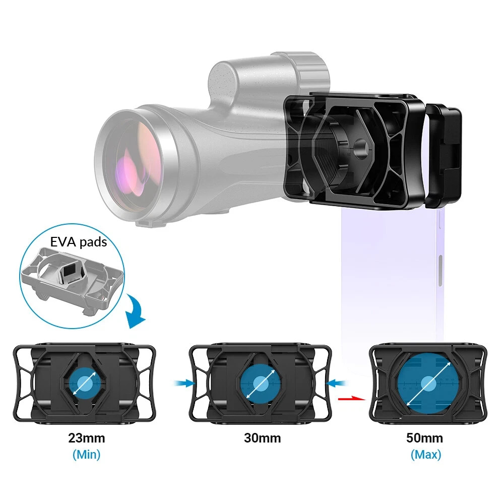 Universal Phone Mount for Binoculars & Telescope – Digiscoping Adapter for iPhon