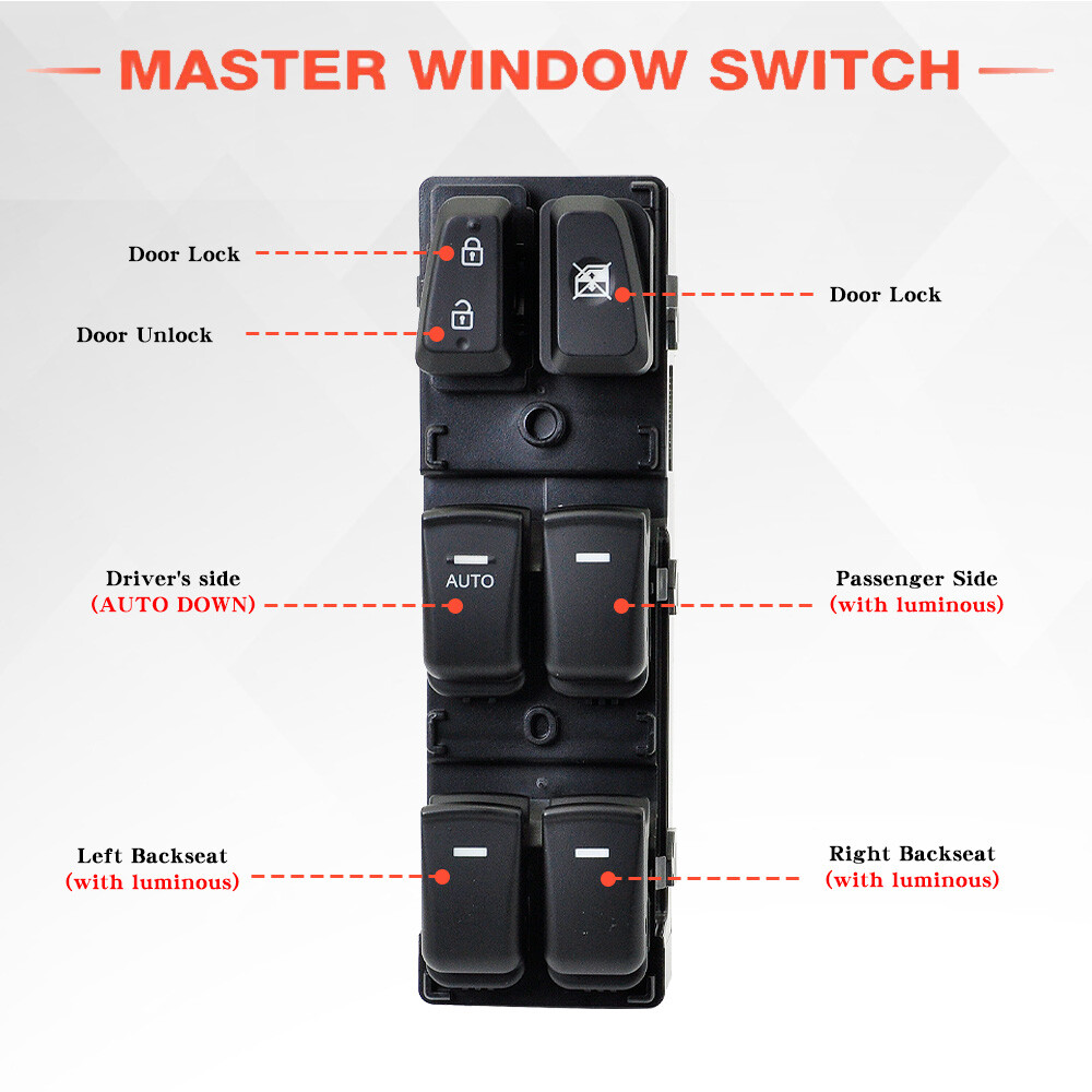 For 2011-2015 Hyundai Sonata Front Left Driver Side Master Power Window Switch