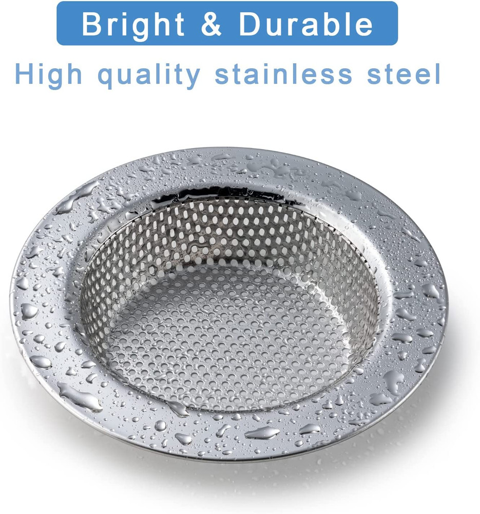 2 Pcs Sink Strainer for Most Kitchen Sink Drain Basket, Upgraded Double-Layer Sa