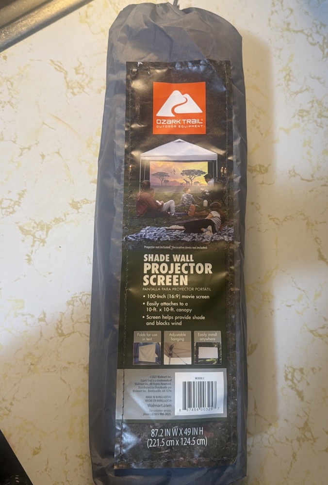 Ozark Trail Shade Wall Projector Screen NEW
