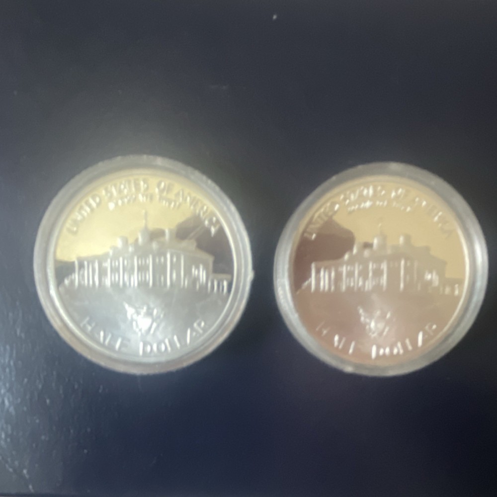 Two George Washington Half Dollars Proof Commemorative Coins Uncirculated