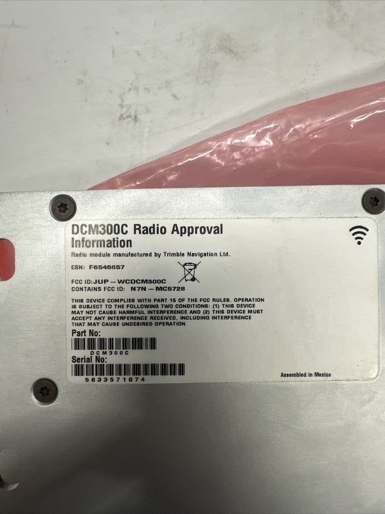 Trimble DCM300C Modem Radio Approval