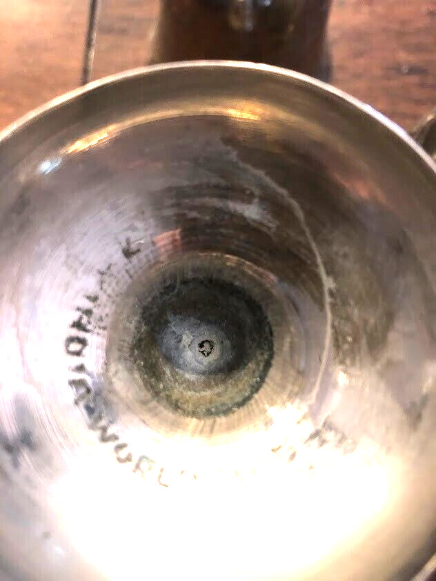 5 VINTAGE INDIA SILVER CUPS 3 DIFFERENT SIZES