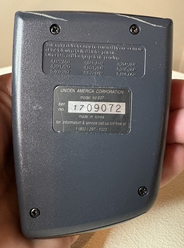 Uniden LRD 937 Radar Detector EUC Tested