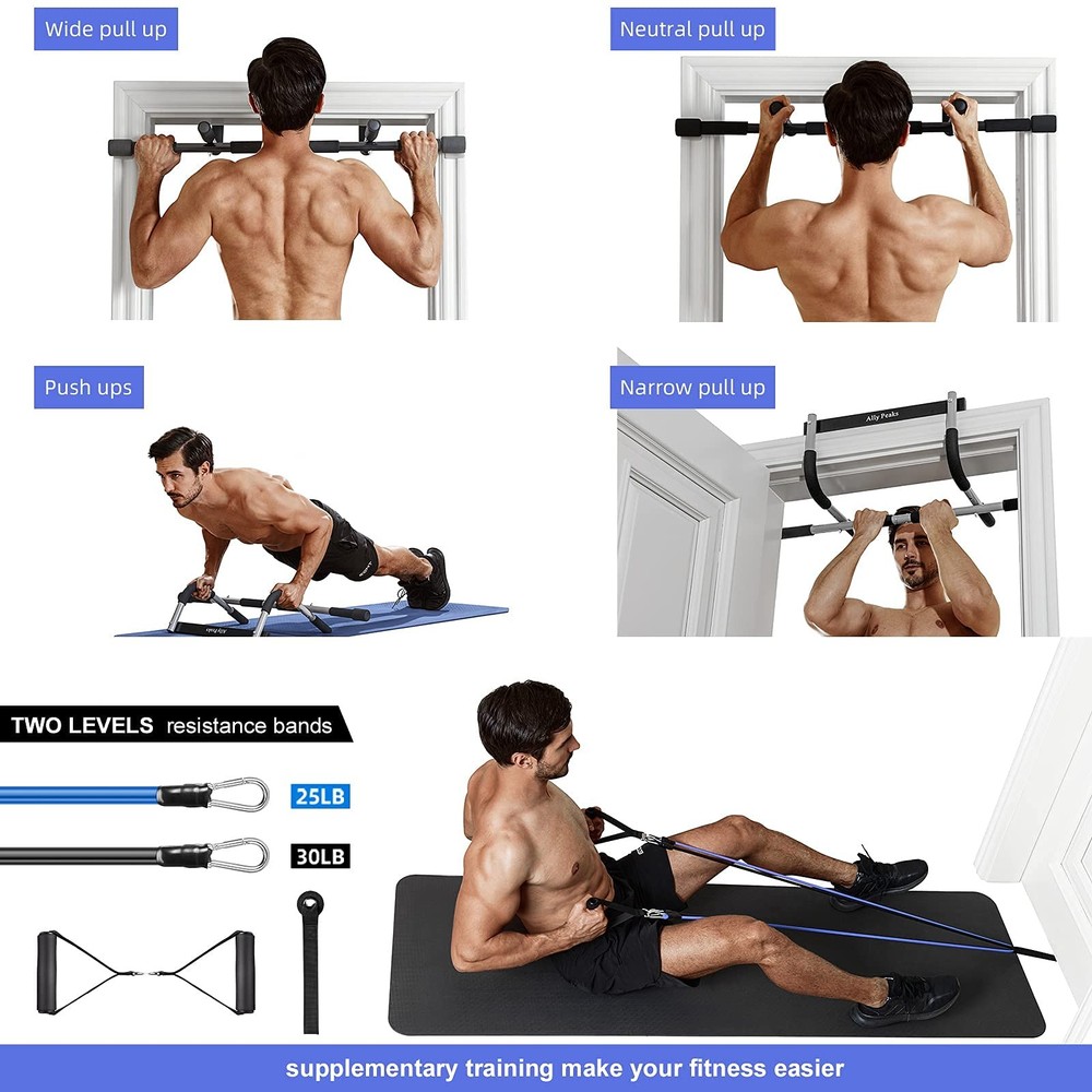 ALLY PEAKS Pull Up Bar Thickened Steel Pipe Super Heavy Duty silver1