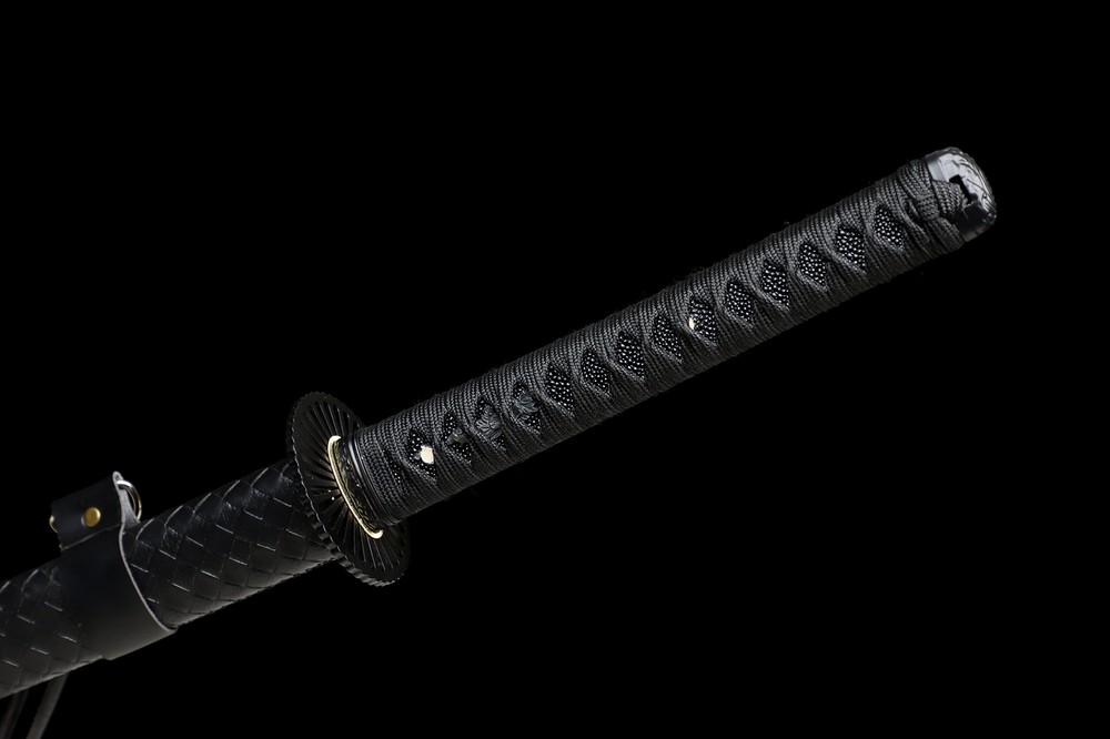 All Black Katana Battle Ready T10 Japanese Samurai Razor Sharp Functional Sword