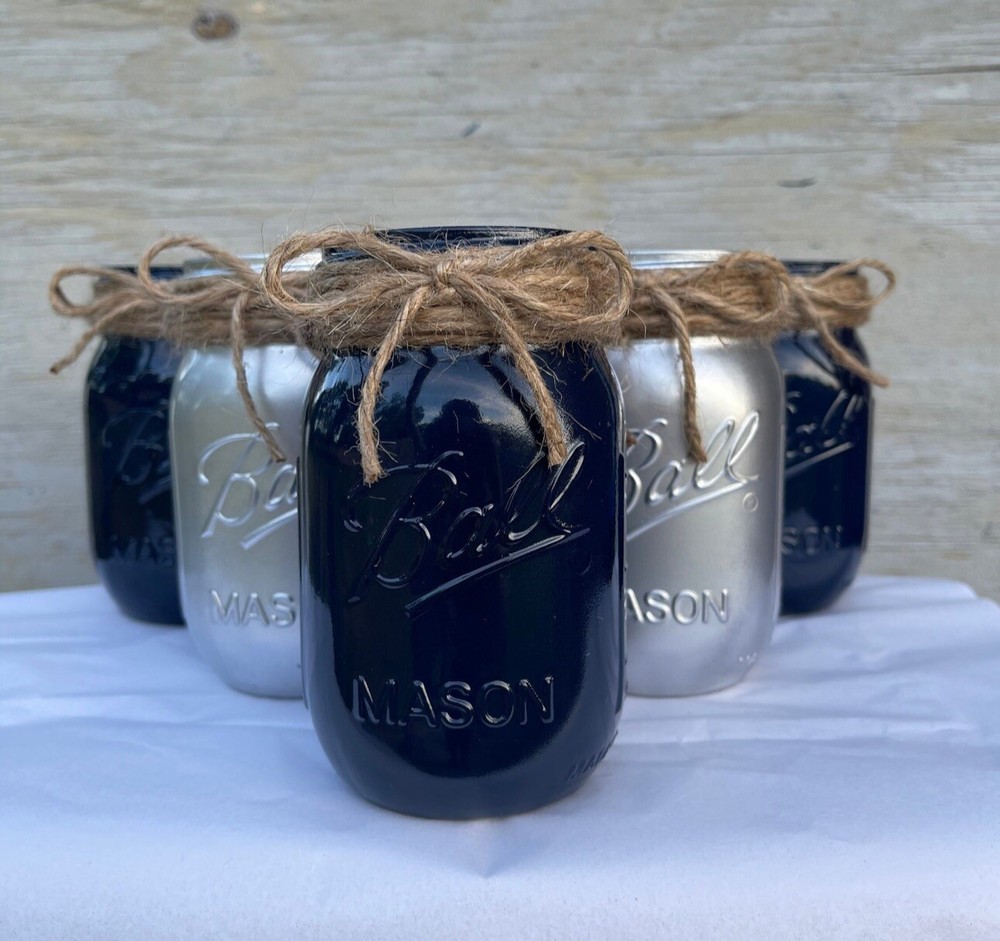 Navy Blue Mason Jars