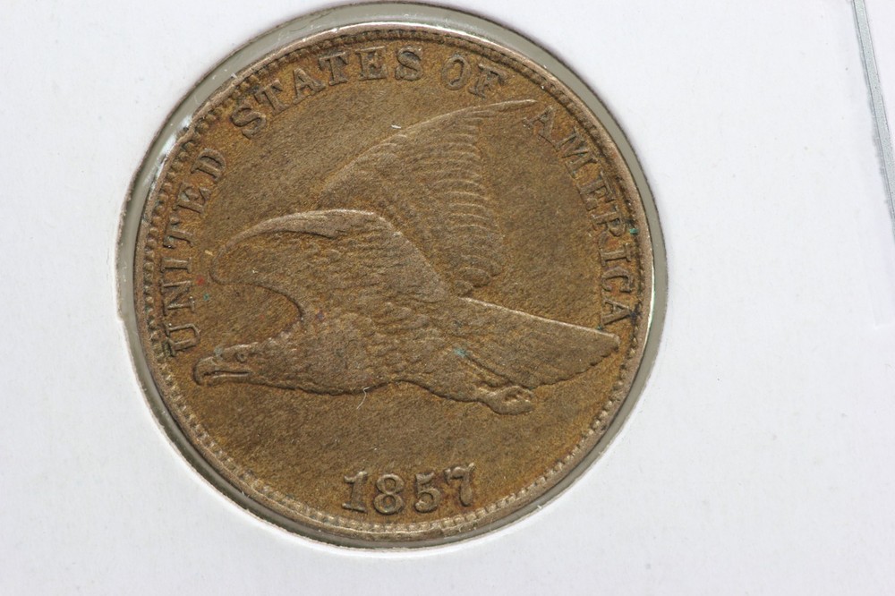 1857 Flying Eagle Cent AU Brown 50YT