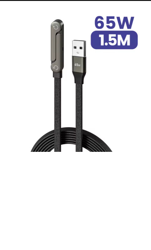 240W 2-in-1 USB-C Fast Charging Cable with Foldable Desktop Stand – Type-C Data