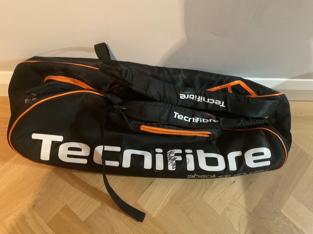 Nick Matthew signed Technifibre squash bag two compartments
