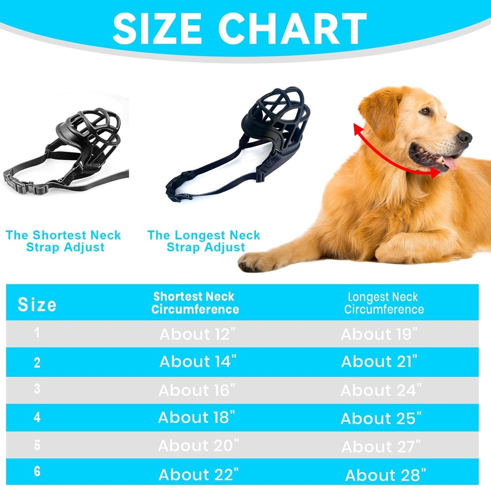 Basket Muzzle Allows Panting Drinking - Anti Biting Chewing, Sturdy Lightweig...