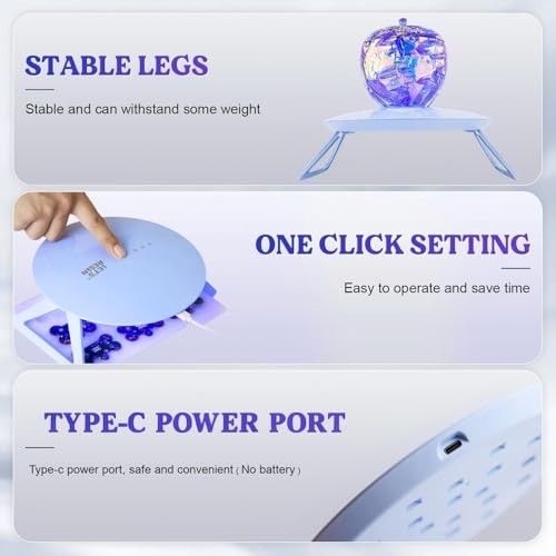 Portable UV Lamp for Resin Molds - Adjustable Timer, Larger Coverage, Foldable L
