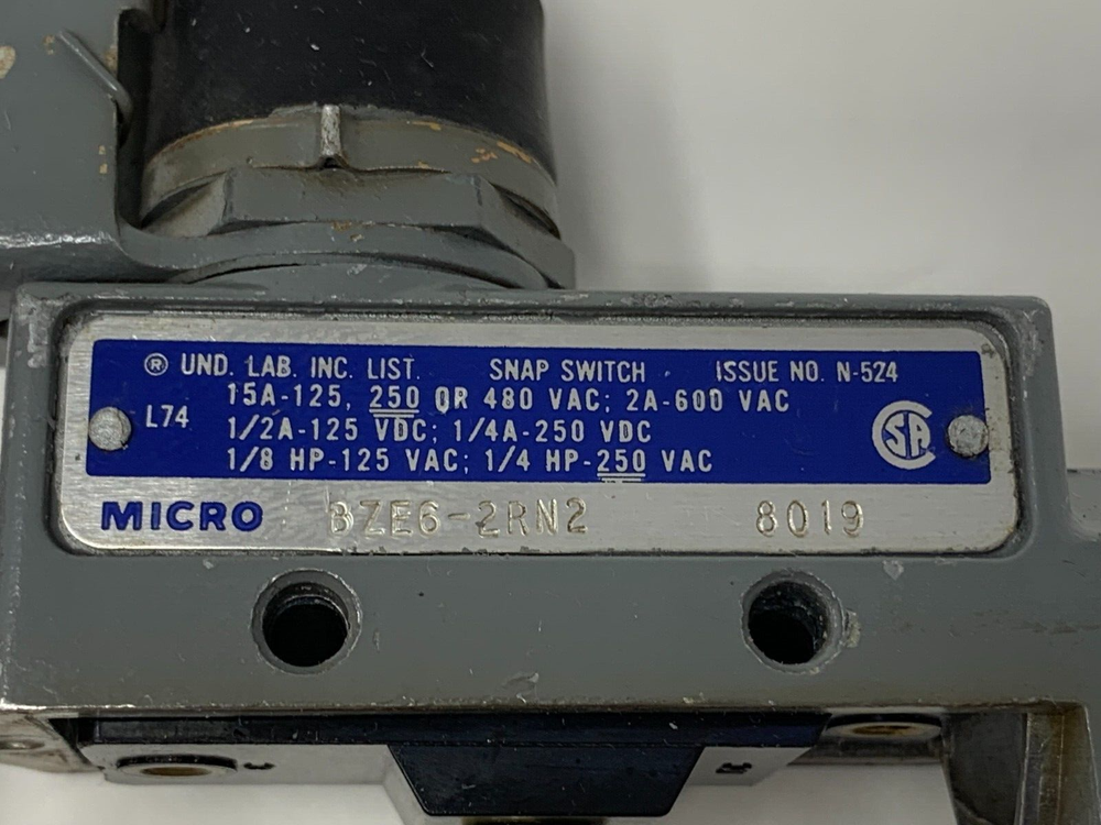 2-Honeywell Micro Switch BZE6-2RN2 Closed Limit Switch Adjustable Roller Lever