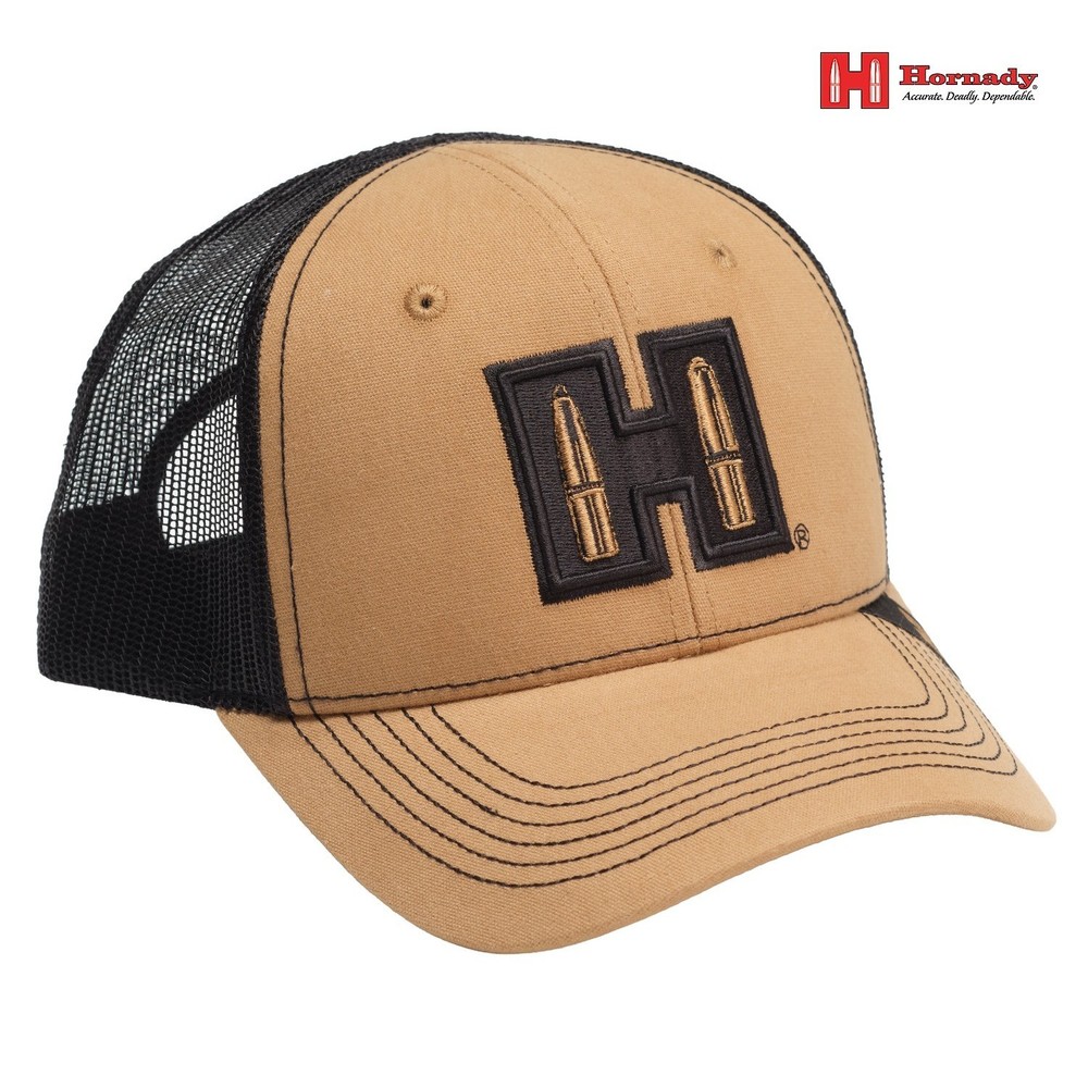 Hornady Structured Mesh Hat w/Logo Patch, Snapback Closure, Brown/Black #99264