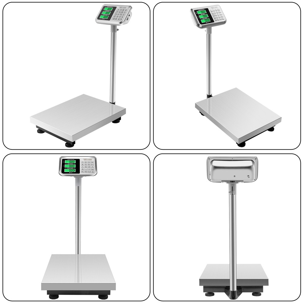 Heavy Duty 661lbs Weight Electronic Platform Scale,High-Definition LCD Display