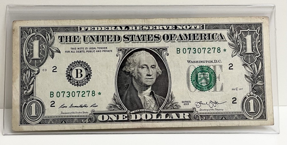 $1 2013 B Duplicate FW Star Note B07307278