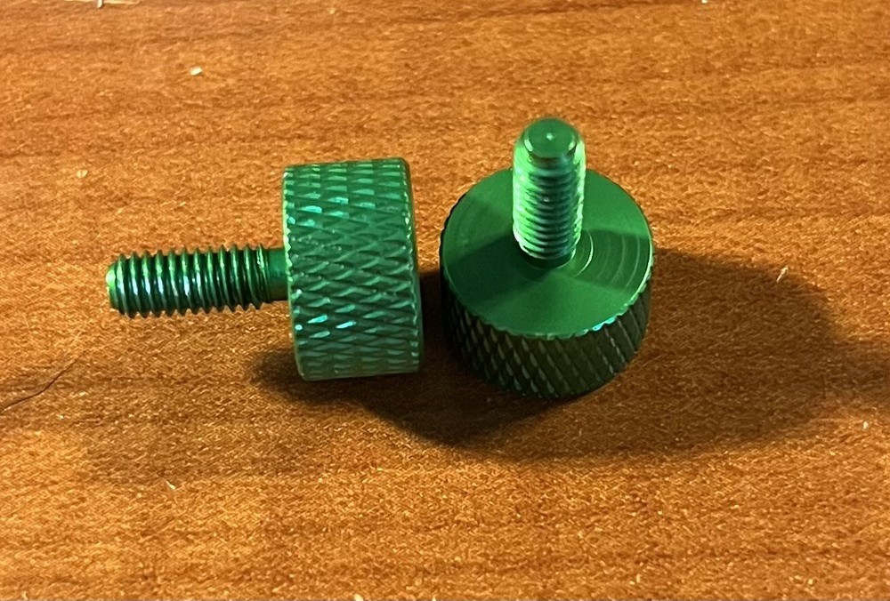 M4 (4 MM) CB Radio Mounting Bracket Knobs - Green - Qty 2 (pair) - Aluminum