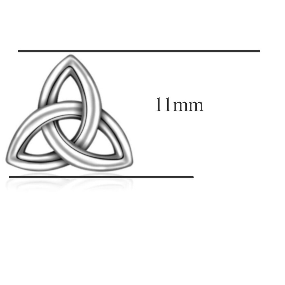 Sterling Silver Trinity Celtic Earrings with Gift Box - Stud Earrings