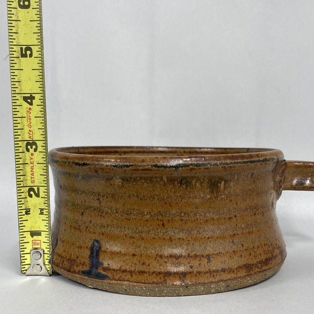 Studio Art Pottery Bowl Round Dish Signed Vtg Hand Crafted Planter Boho Decor