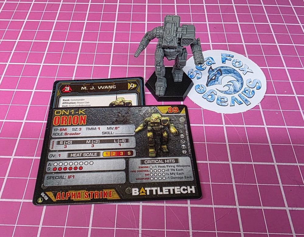 BattleTech Orion  Mech -- Inner Sphere Direct Fire Lance + Cards
