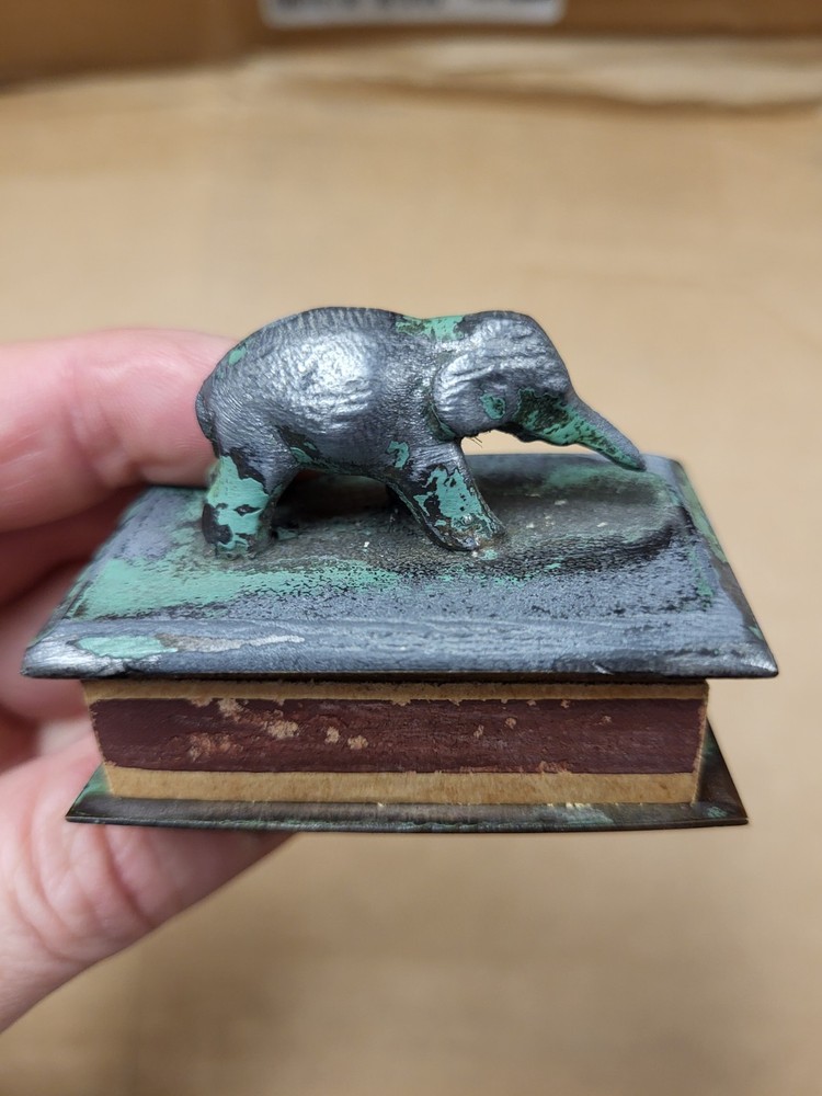 Antique Elephant Matchbox Holder