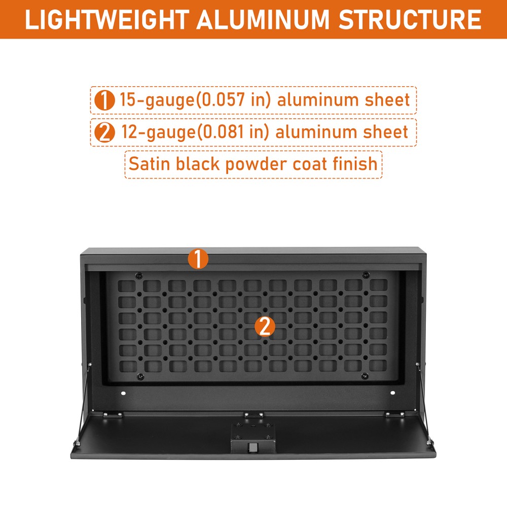 Tailgate Table Storage Lock Box w/Interior MOLLE Panel Fit Ford Bronco 2021-2026