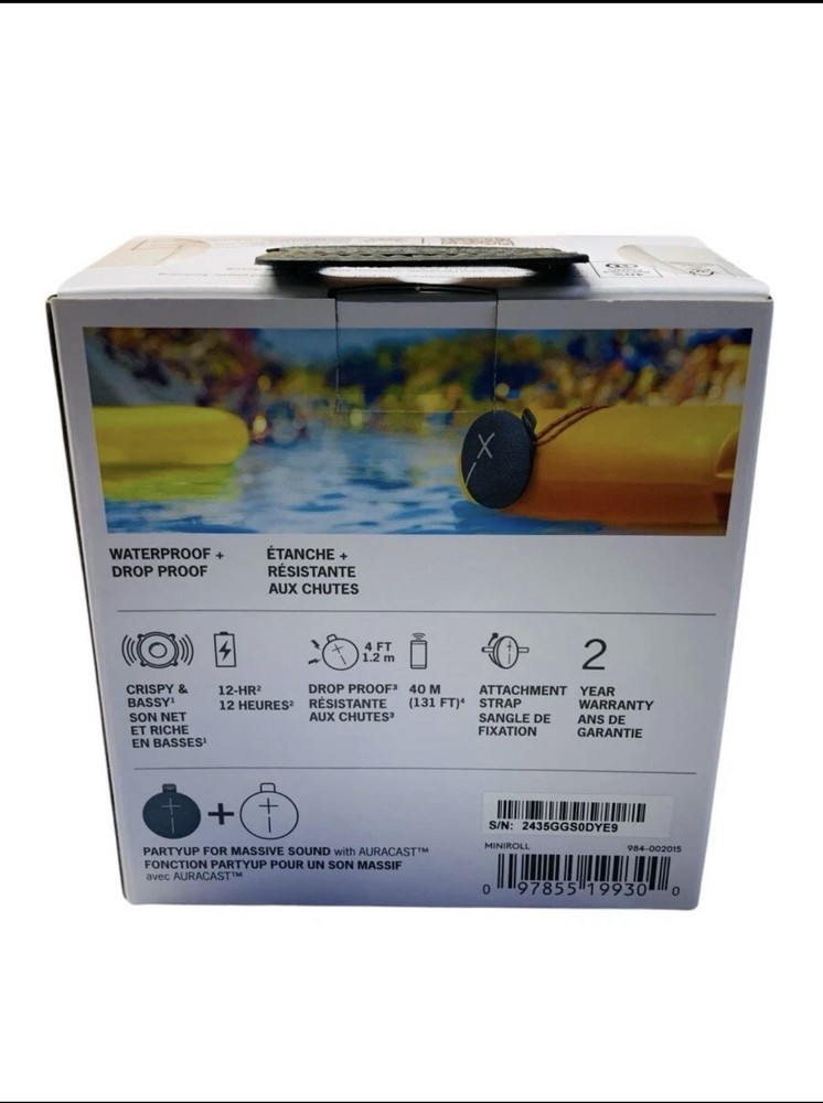 Ultimate Ears - MINIROLL Waterproof Bluetooth Speaker - Gentle Black