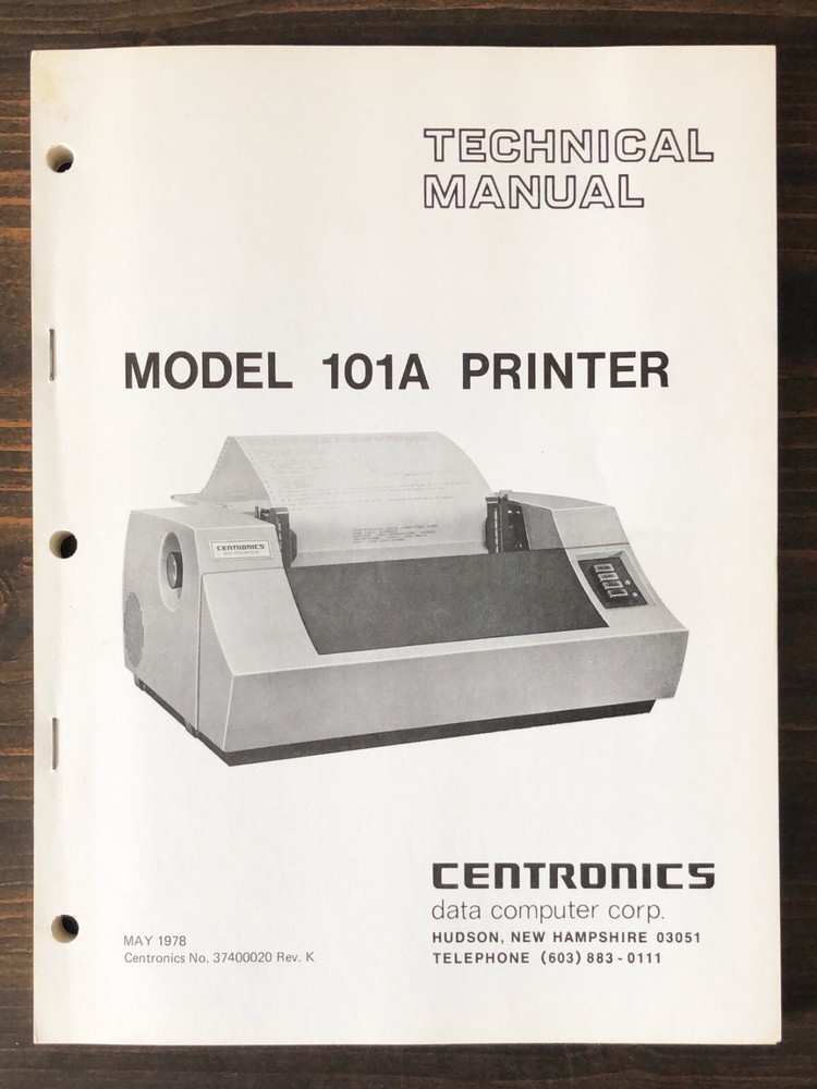 Centronics - Model 101A Printer Technical Manual (1978)