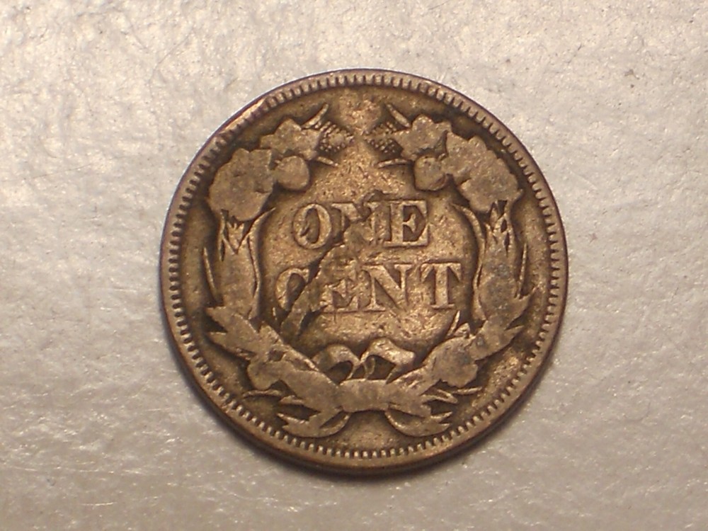 1857 Flying Eagle Cent (Rev. Lamination Error & Attractive)