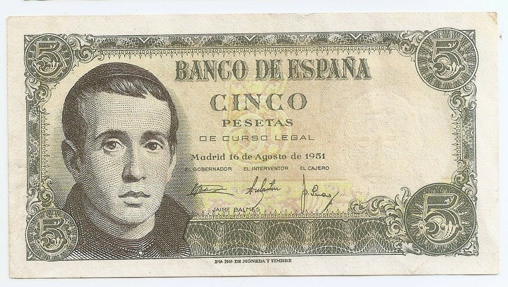 Spain 5 pesetas 1951 High grade!!!