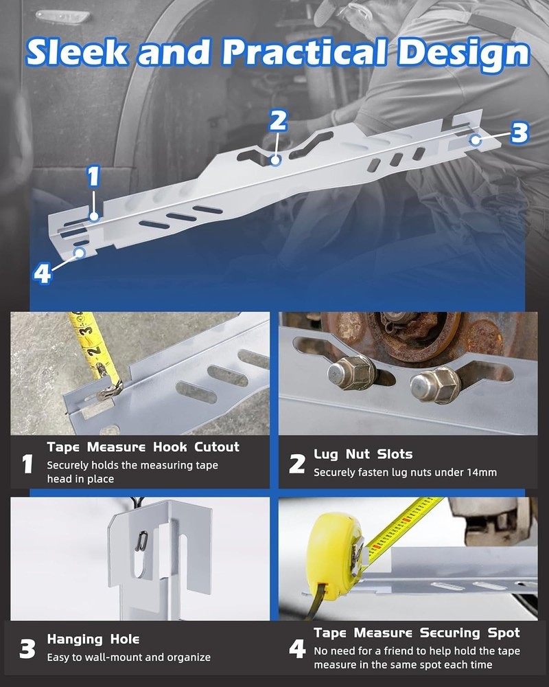 Wheel Alignment Tool Kit 2Pcs, Toe Alignment Tool Plates With Two 5m Heavy Duty