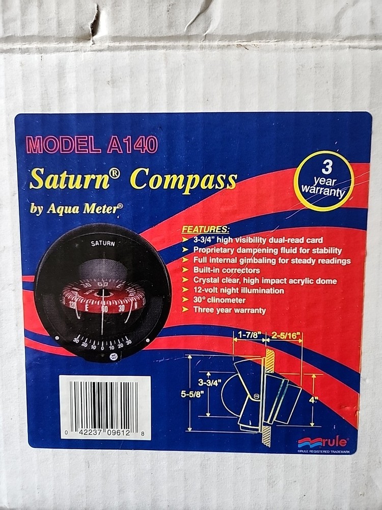 Saturn Compass By Aqua Meter Model A140 Vertical Bulkhead Mount