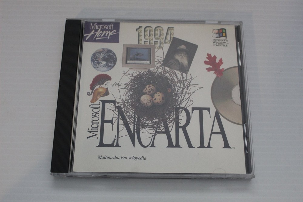 Microsoft Encarta 1994 Multimedia Encyclopedia Software CD-ROM Vintage PC