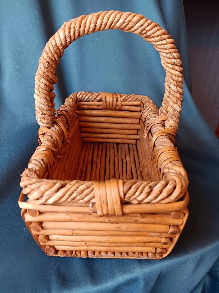 Unique Handmade Retangular Basket Sturdy
