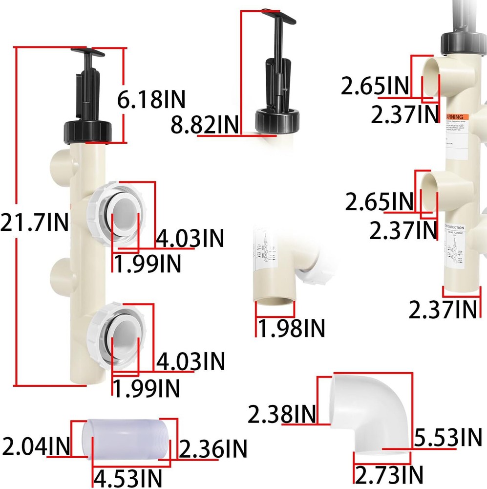 REPLACE FOR PENTAIR 263064 PVC PUSH PULL SLIDE VALVE