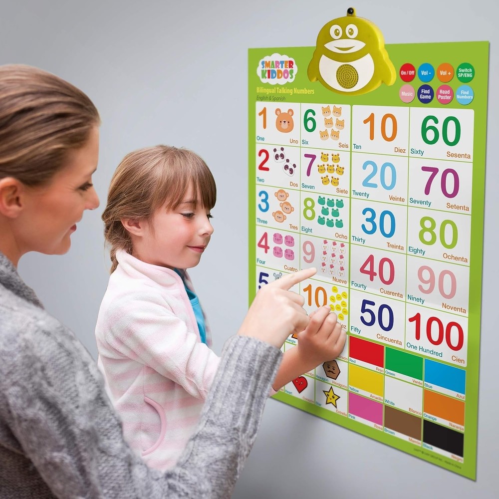 Multicolor Bilingual Learning Chart for Toddlers - Early Math & Language Skills