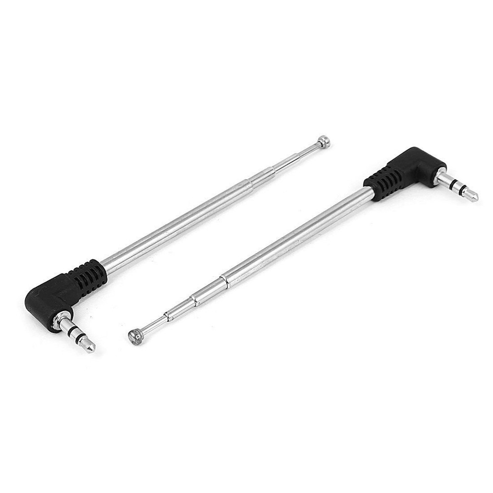 VizGiz 2 Pack Bluetooth Speaker Antenna Replacement Telescoping 3.5mm Silver