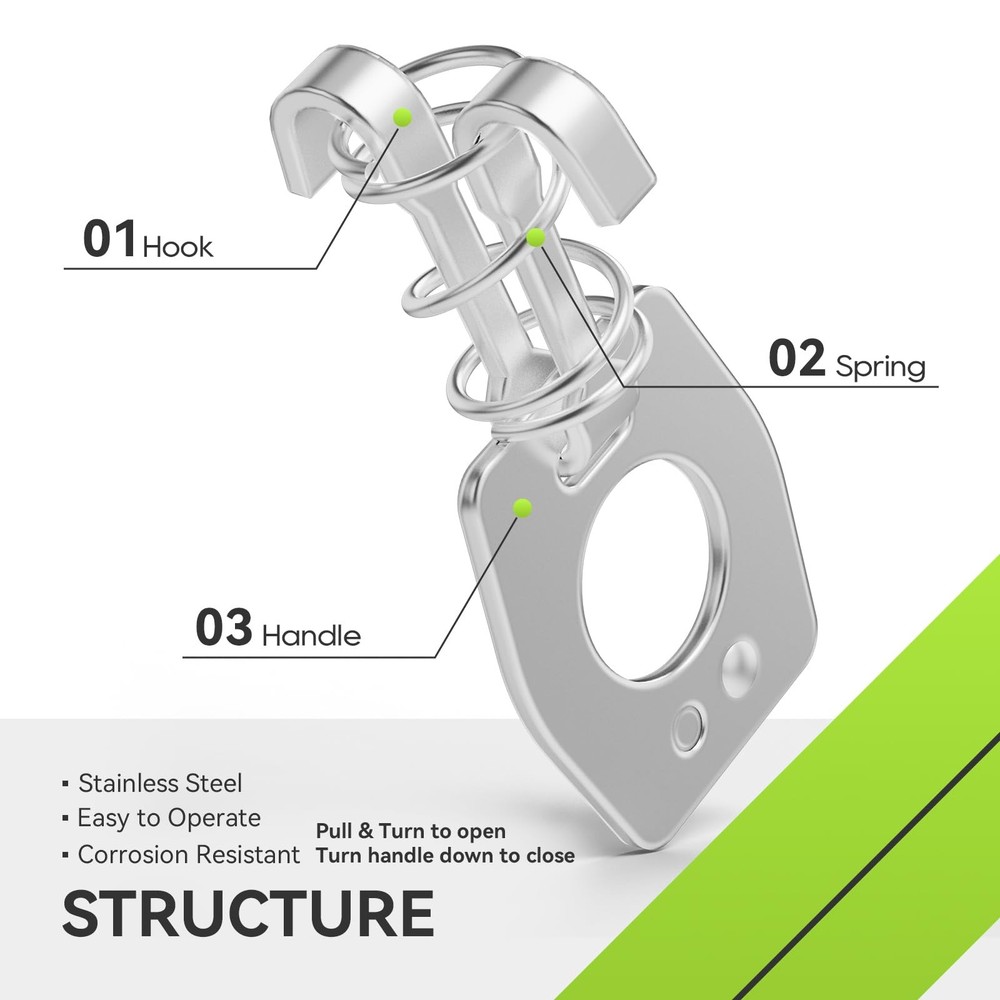 RVMATE RV Water Heater Cover Latch 2 Pack WATER HEATER CAM LOCK, Silver