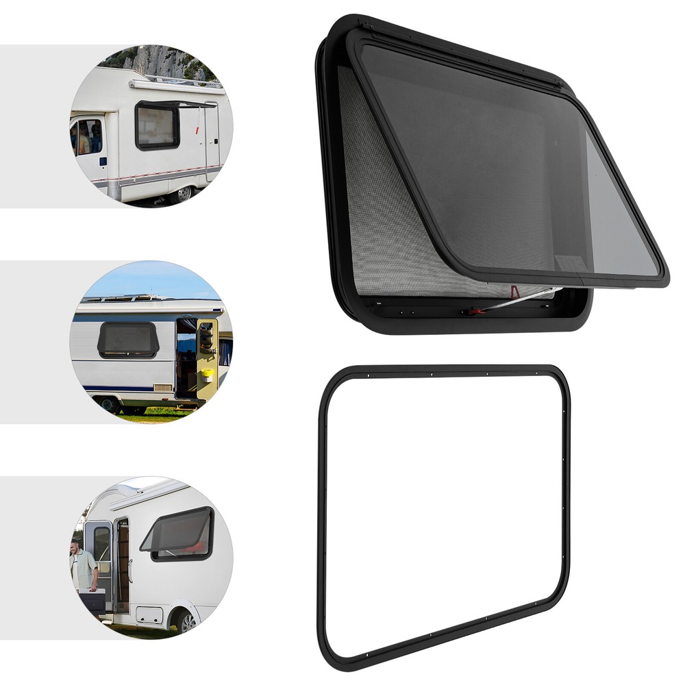 RV Exit Window Push Out Glass Camper Window Venting Window Rectangular 30-40°