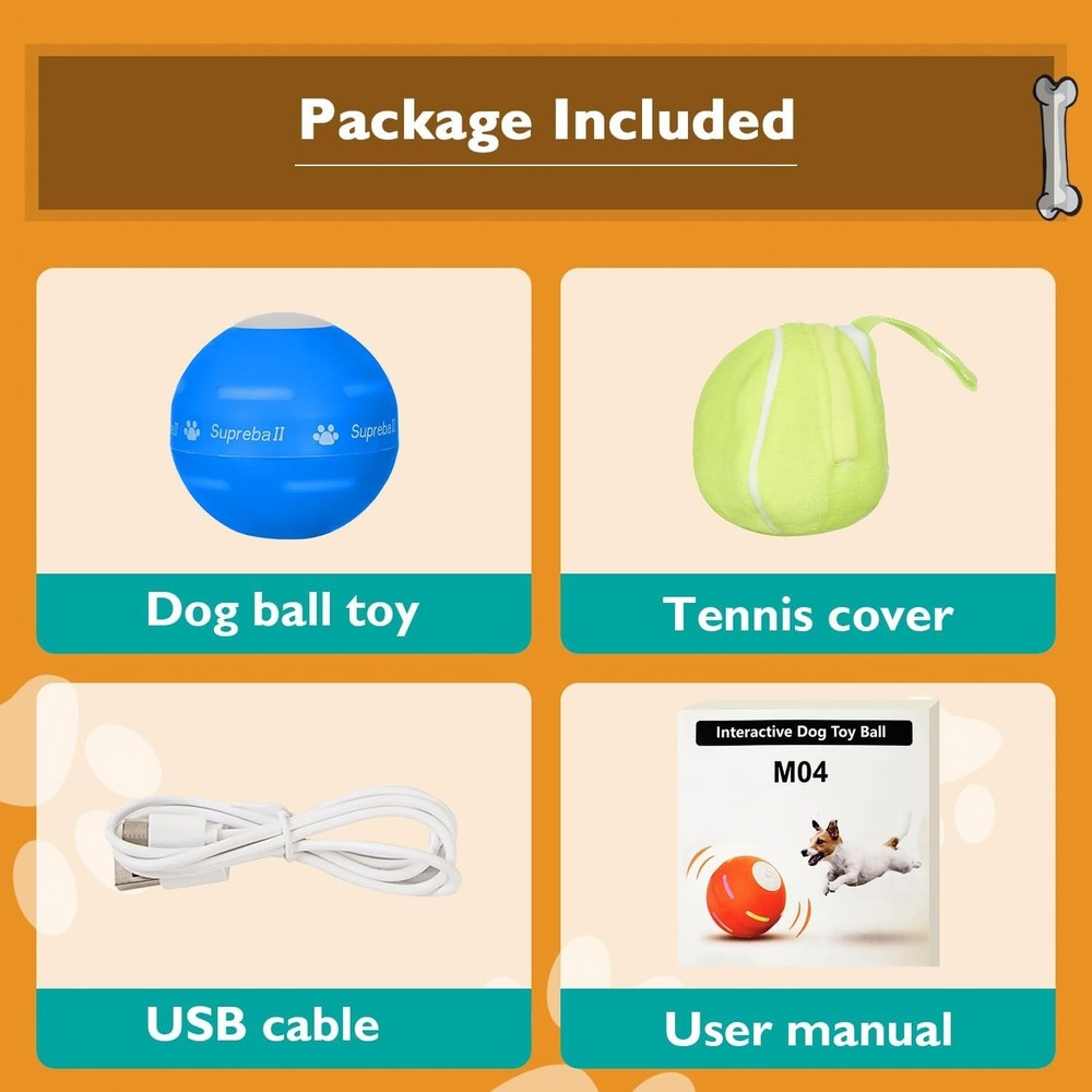 Upgraded Motion-Activated Interactive Dog Ball - Durable & USB Rechargeable