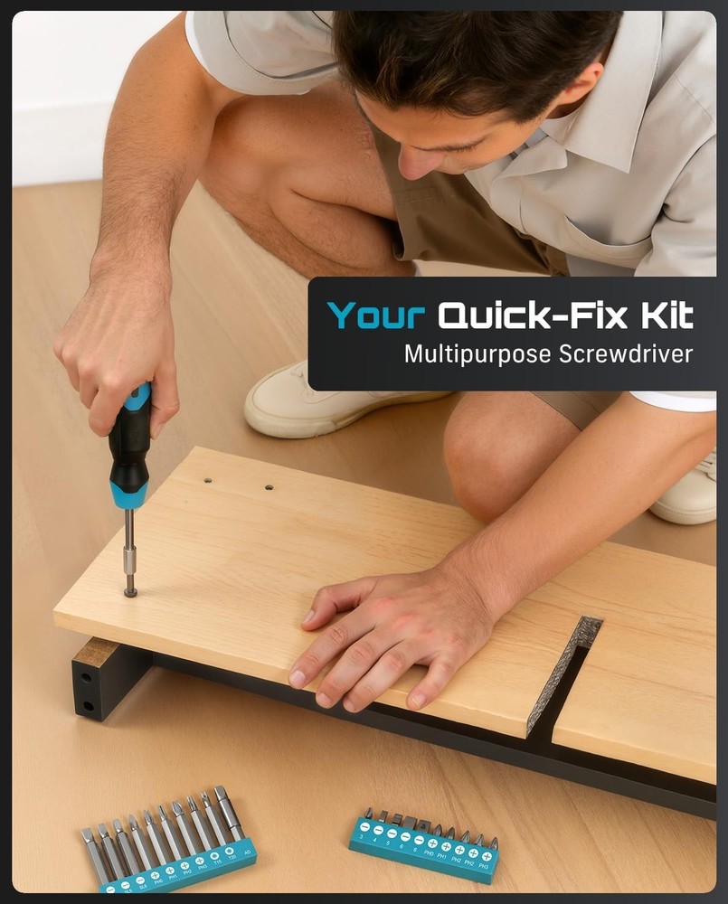 Seesii 190pcs Repair Basic Toolbox Tools Sets & Cordless Electric Driver w/ Case