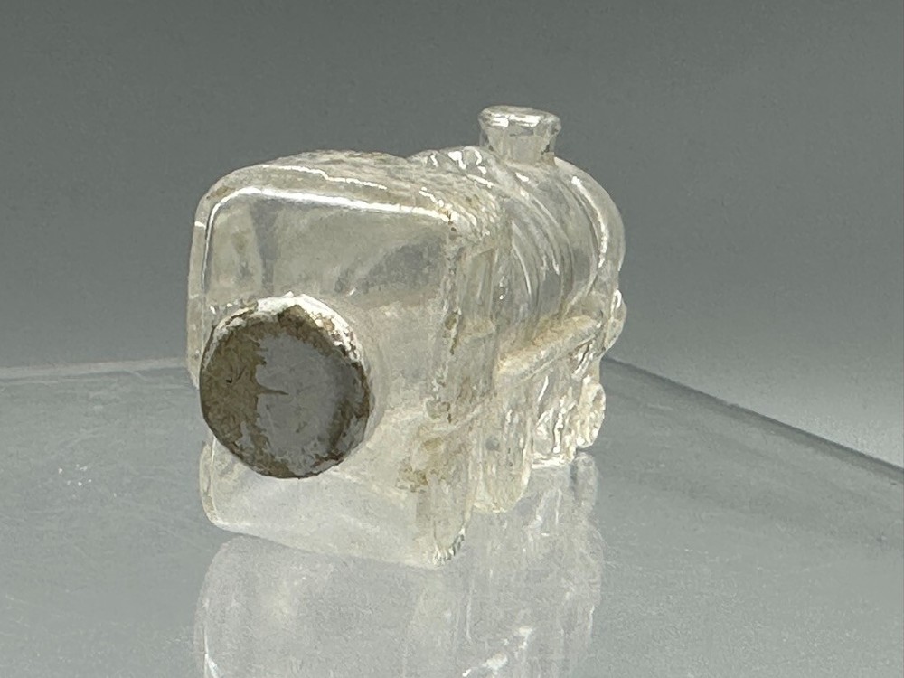 1940s TRAIN ENGINE Locomotive STOUGH Tiny One Glass CANDY CONTAINER E&A 475