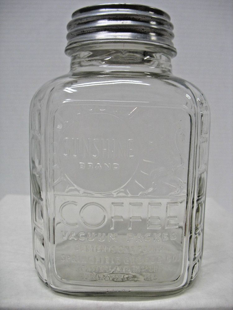 VINTAGE SUNSHINE COFFEE JAR, SPRINGFIELD, MO