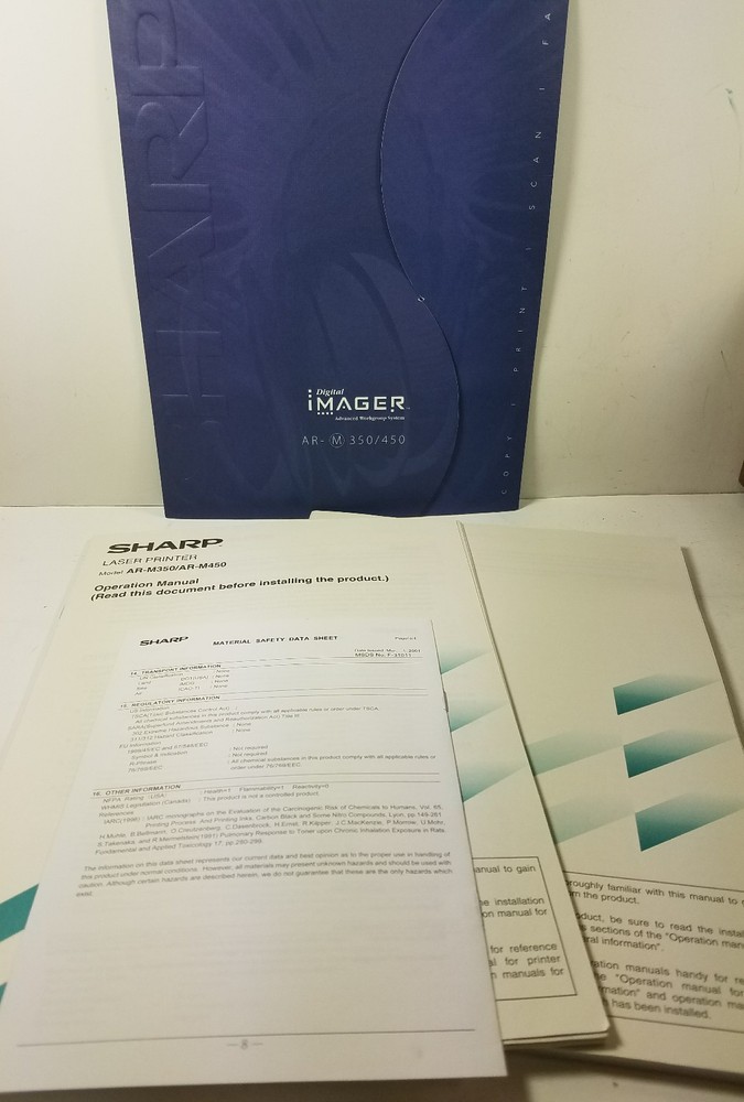 Sharp ARM350 / ARM450 Laser Printer Operation Manual