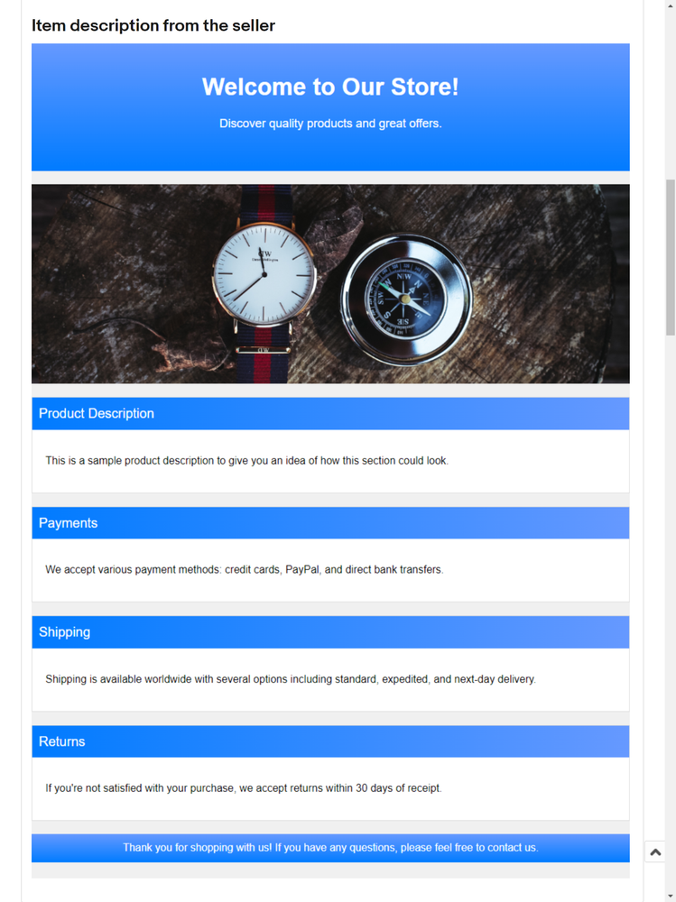 Ebay Professional Custom Listing Template | html | Product Listings