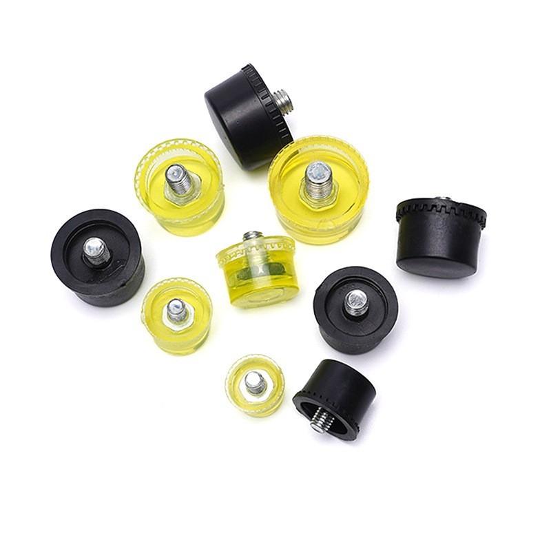 1Pair 40mm Diameter Mallet Hammer Replacement Striking Head Tip, Yellow Black