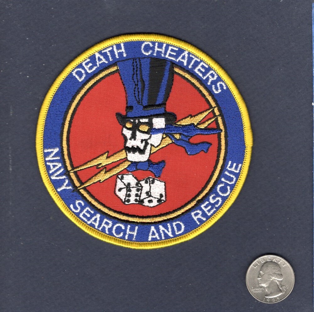 US NAVY DEATH CHEATERS SAR Search & Rescue Squadron Jacket Patch