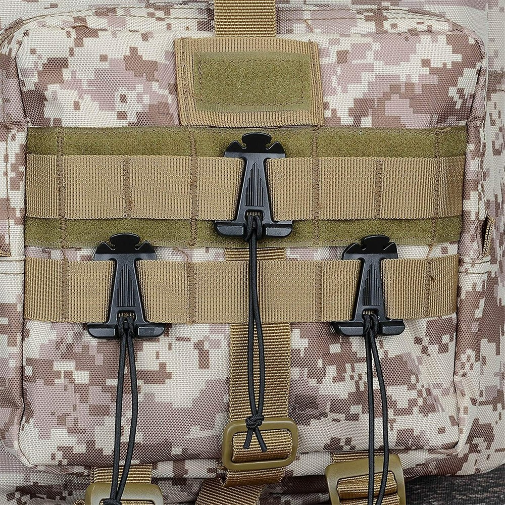 30Pcs Tactical Molle Elastic String Strap Gear Clip Attachments Camping Tool Kit
