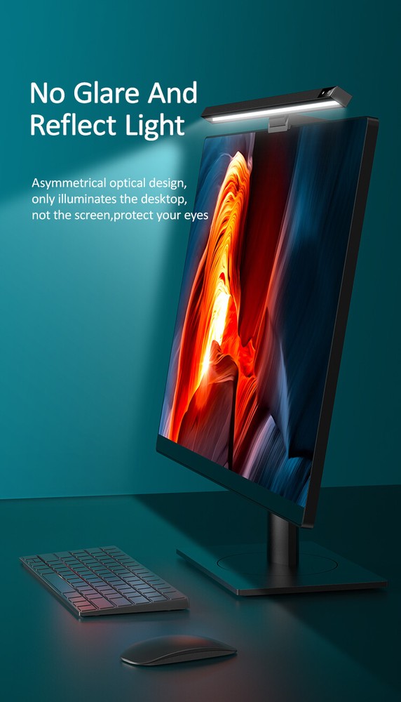 LED USB Smart Computer Screen Bar Light Dimmable Adjustable Reading Desk Lamp