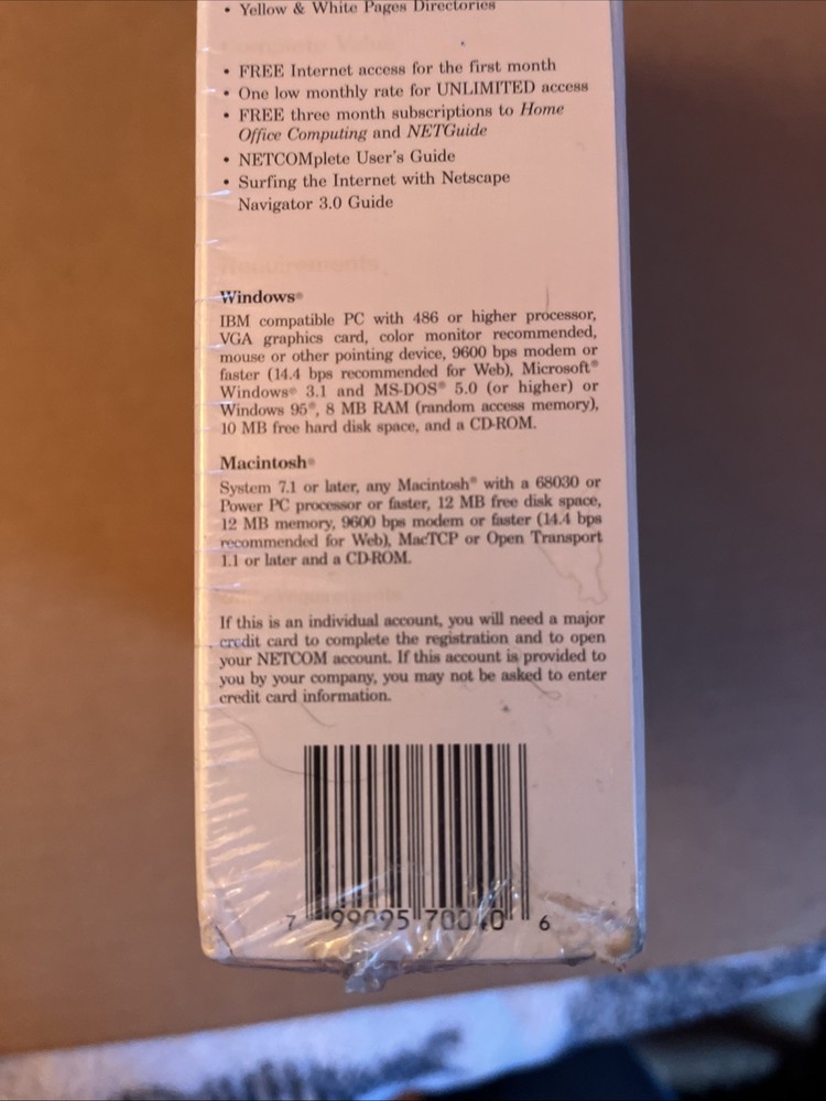 NetComplete Complete Internet Kit 1996 Windows & Macintosh CD w instructions NEW